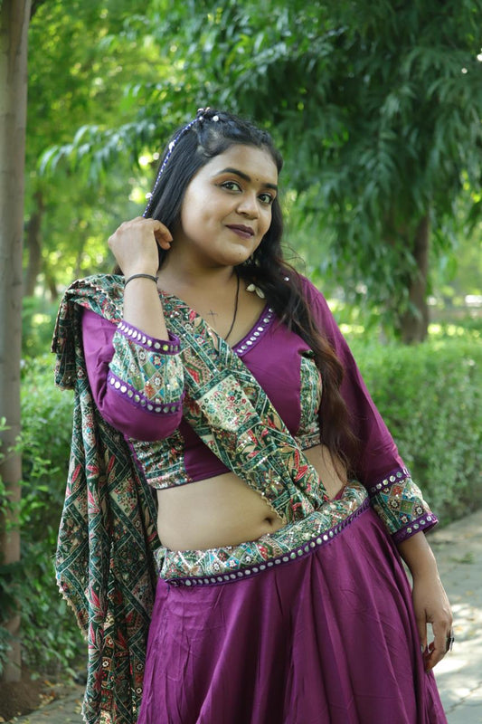 Royal Violet Printed Chaniya Choli