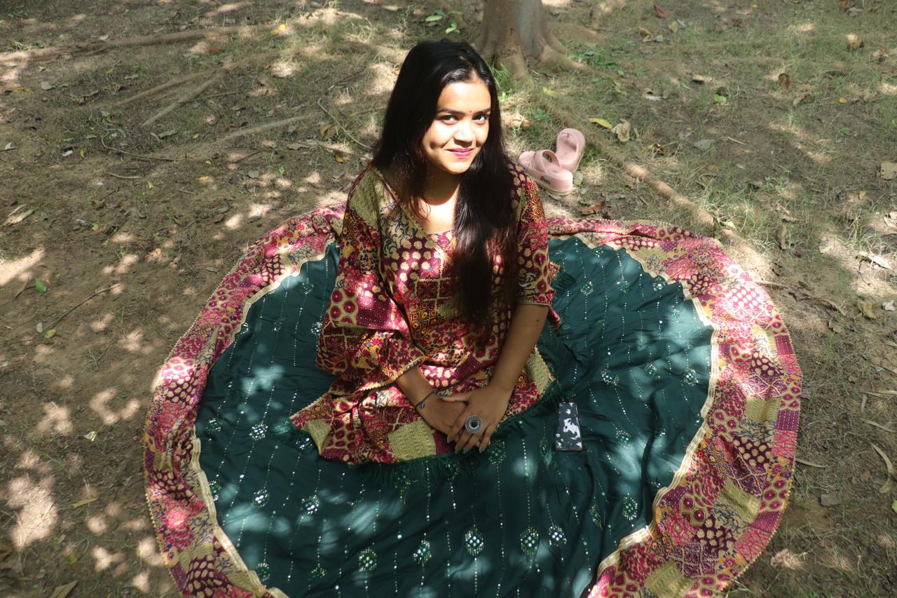 Royal Ethnic Patchwork Rayon Gown with Dupatta