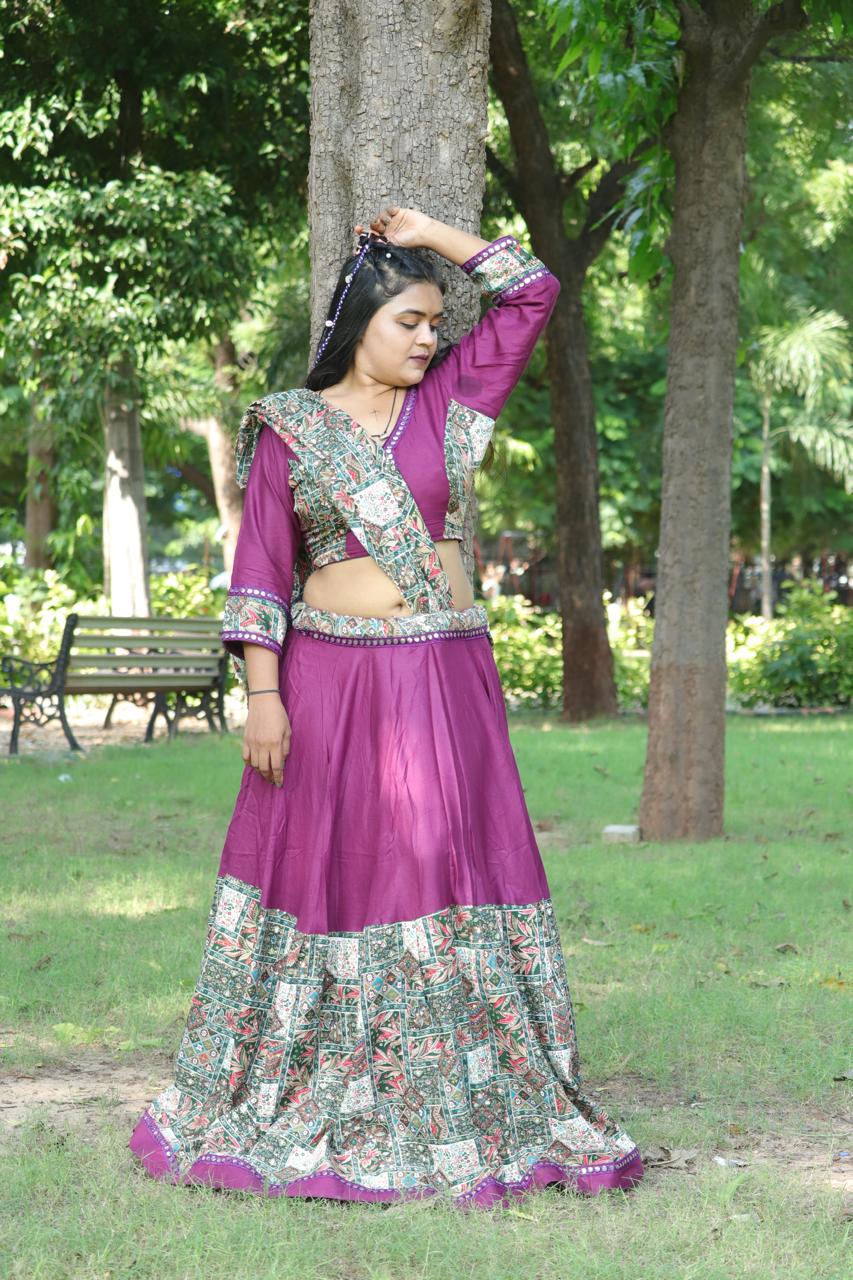 Royal Violet Printed Chaniya Choli