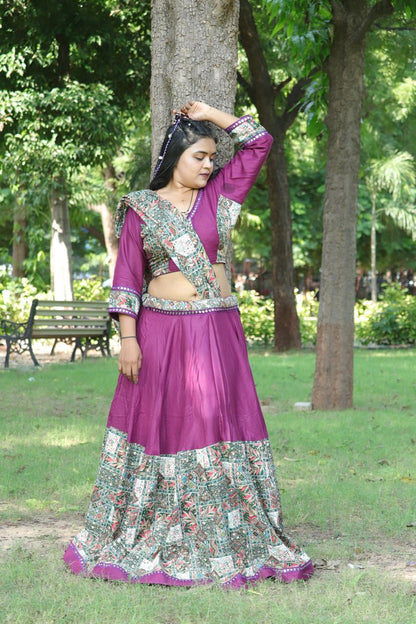 Royal Violet Printed Chaniya Choli