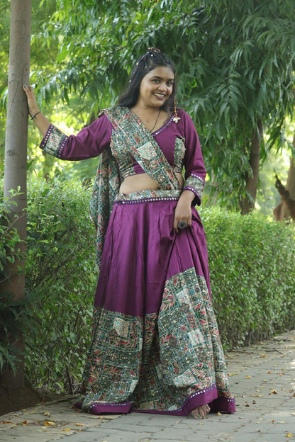 Royal Violet Printed Chaniya Choli