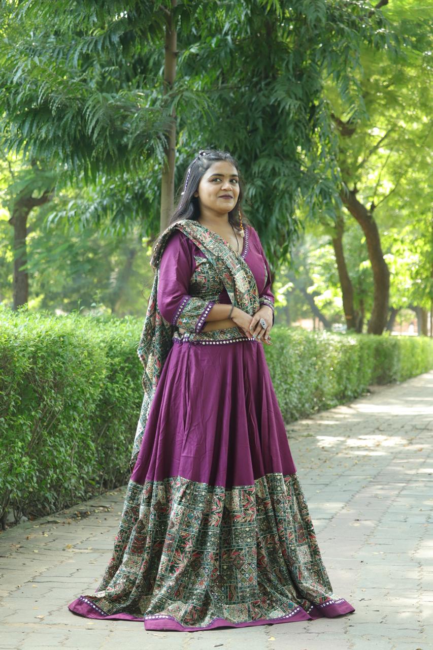 Royal Violet Printed Chaniya Choli