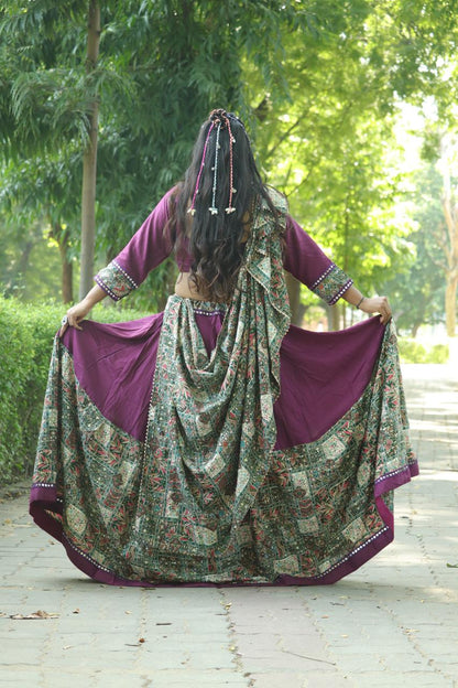 Royal Violet Printed Chaniya Choli