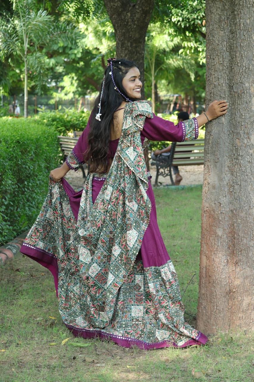 Royal Violet Printed Chaniya Choli