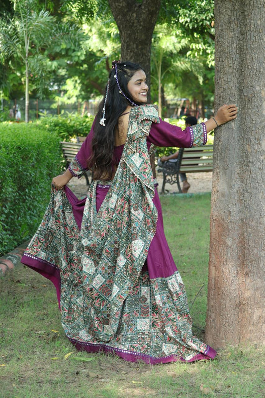 Royal Violet Printed Chaniya Choli