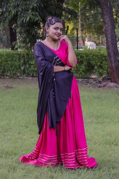 Elegant Pink Grace Anarkali Set