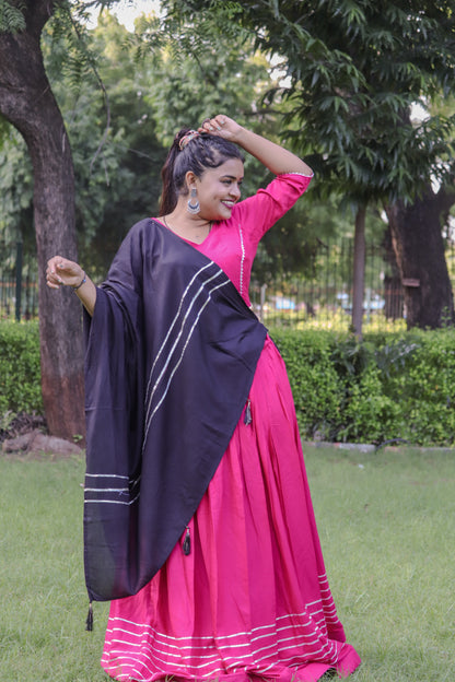 Elegant Pink Grace Anarkali Set